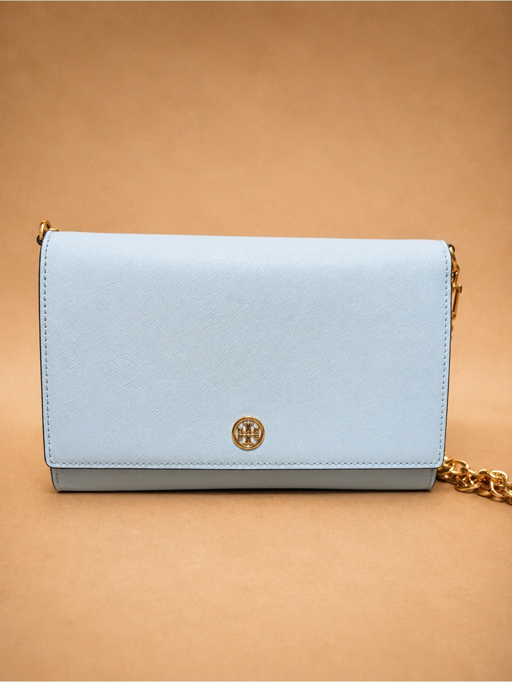 Tory Burch Powder Blue Saffiano Leather Crossbody